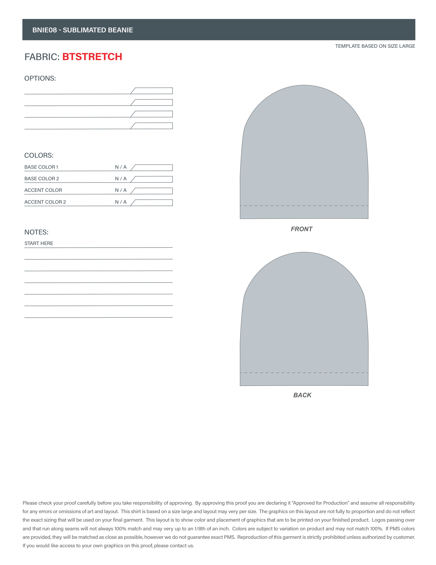 Sublimated Beanie #BNIE08