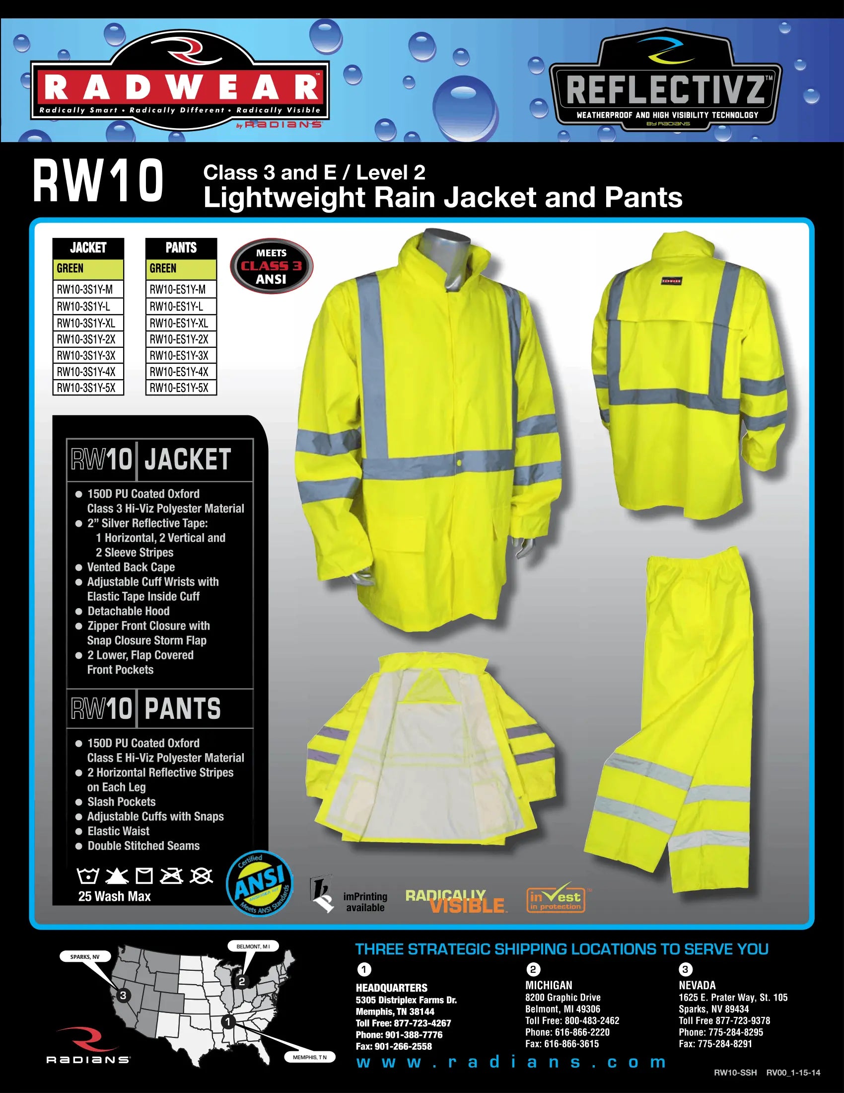 Radians RW10 Lightweight Rainwear