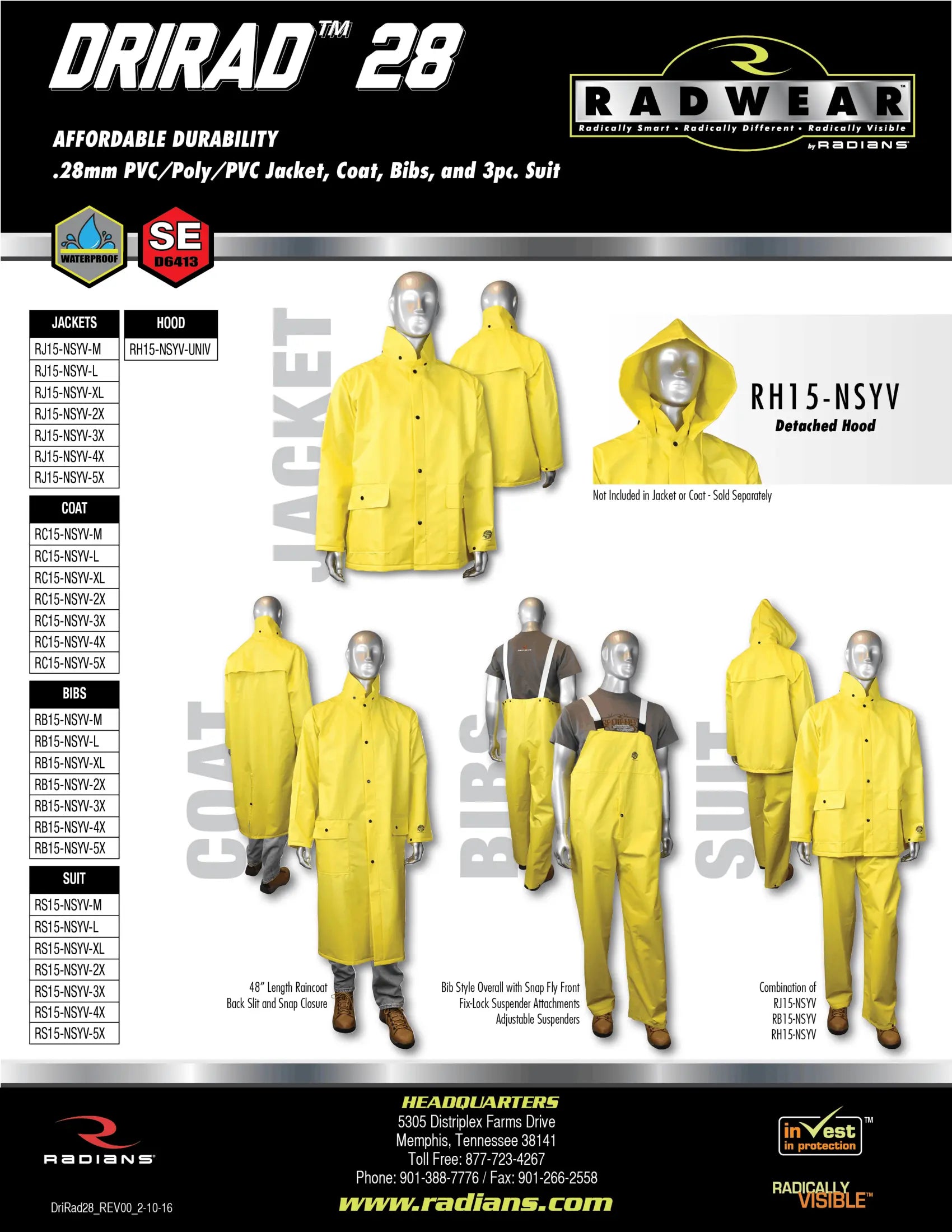 Radians DRI-RAD® 28 Durable Rainwear