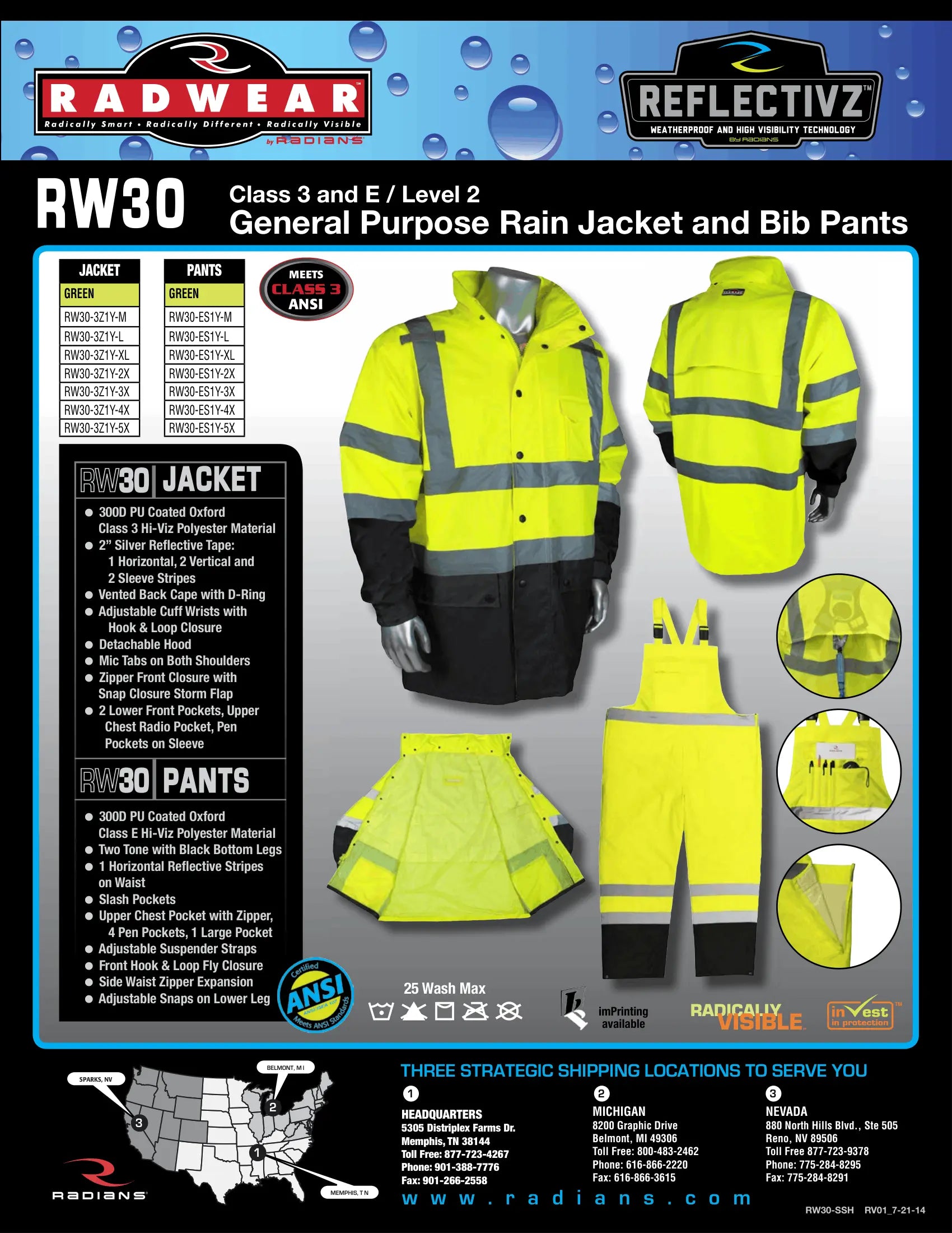 Radians RW30 General Purpose Rainwear
