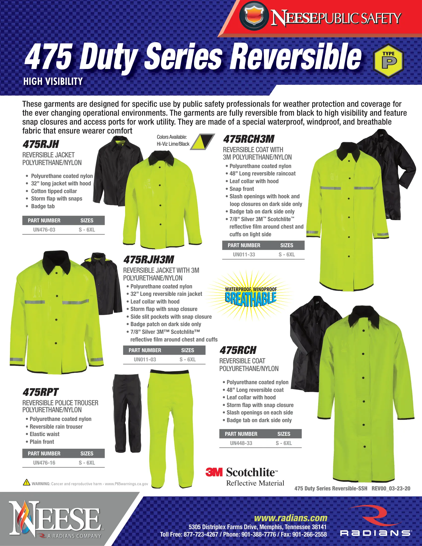 Neese 475 Duty Reversible Series