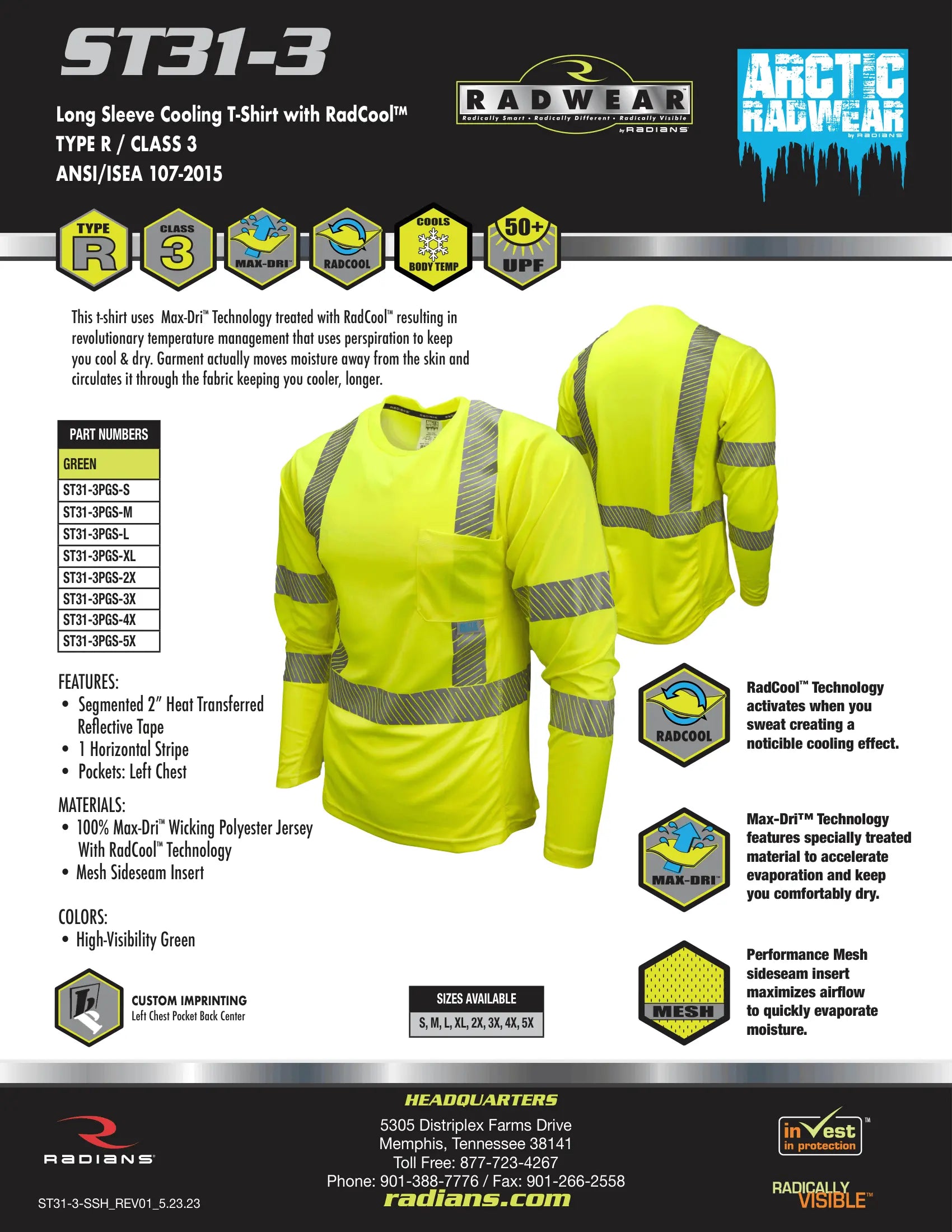 Radians ST31-3 Long Sleeve Cooling T-Shirt