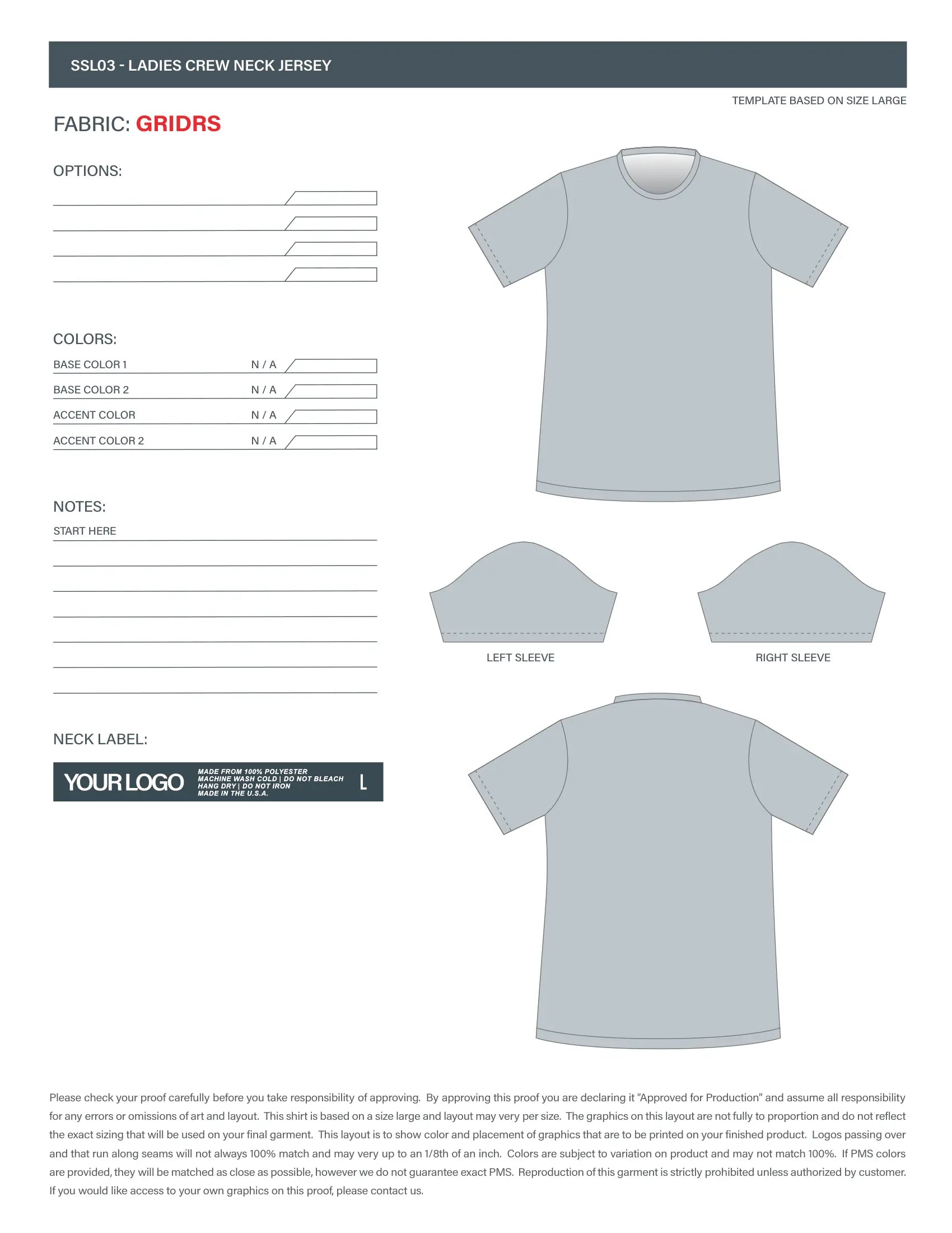 Ladies Sublimated Short Sleeve Jersey #SSL03